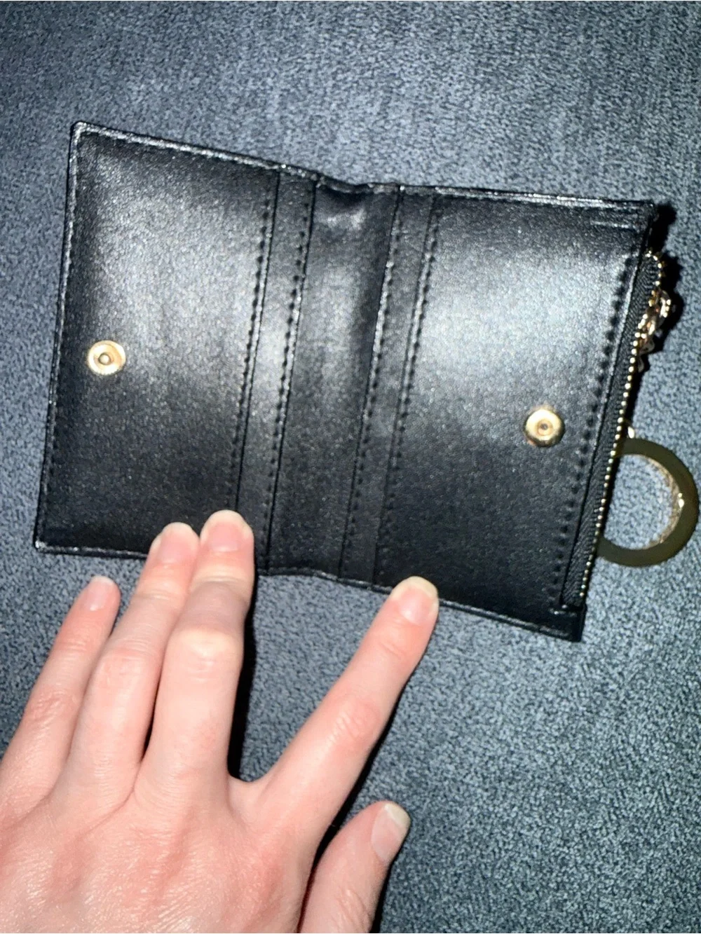 Victoria’s Secret Black Quilted Card Wallet Keychain - Picture 3 of 3
